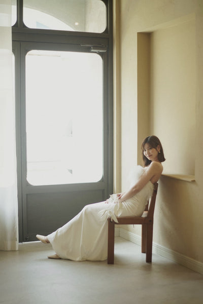 オーストリッチ フェザー ソフトマーメイドドレス(W349)