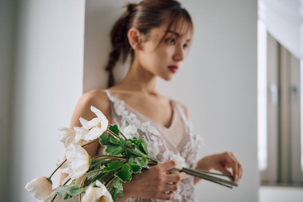 2way 刺繍レース チュール レイヤードドレス(W311)