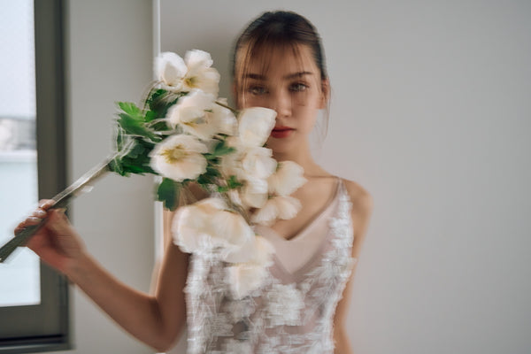 2way 刺繍レース チュール レイヤードドレス(W311)