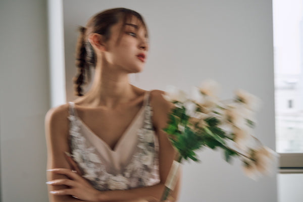 2way 刺繍レース チュール レイヤードドレス(W311)