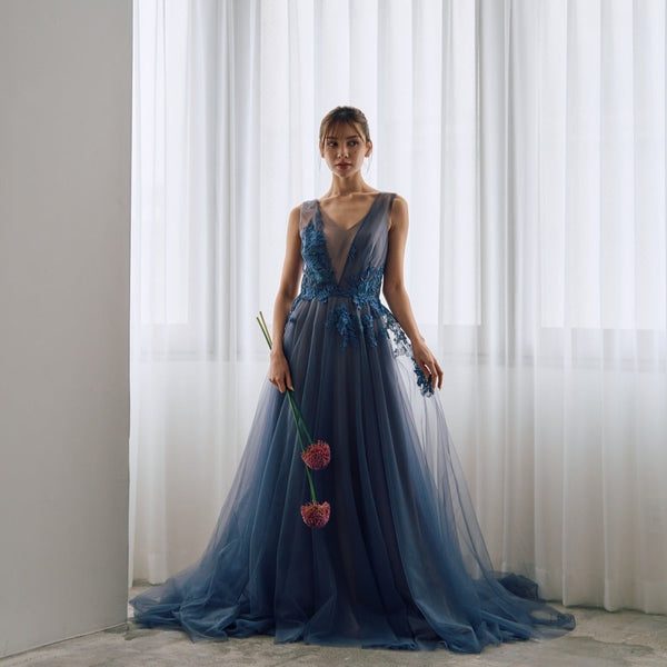 2way 刺繡 ノースリーブ レイヤードドレス(W312)