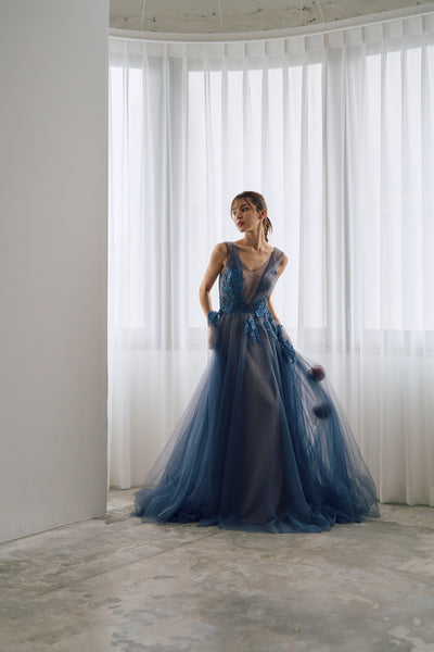 2way 刺繡 ノースリーブ レイヤードドレス(W312)