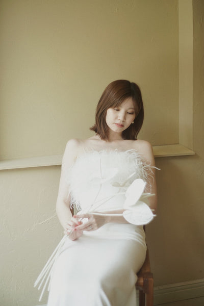 オーストリッチ フェザー ソフトマーメイドドレス(W349)