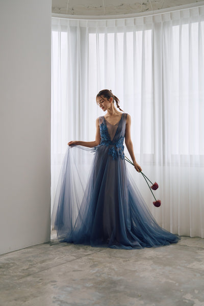 2way 刺繡 ノースリーブ レイヤードドレス(W312)