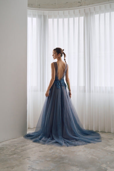 2way 刺繡 ノースリーブ レイヤードドレス(W312)