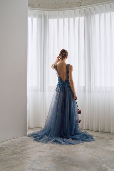 2way 刺繡 ノースリーブ レイヤードドレス(W312)