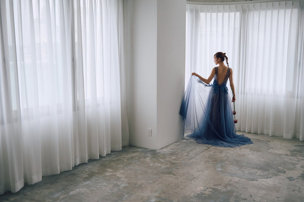 2way 刺繡 ノースリーブ レイヤードドレス(W312)