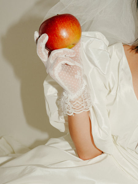 パフスリーブ Vネック タフタ ドレス(W333)