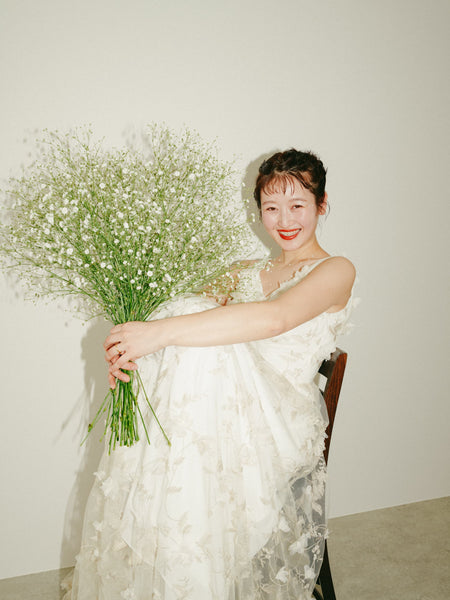 フラワーレース Vネック ノースリーブドレス(W262BE)