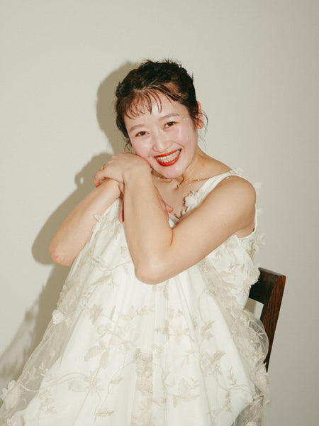 フラワーレース Vネック ノースリーブドレス(W262BE)