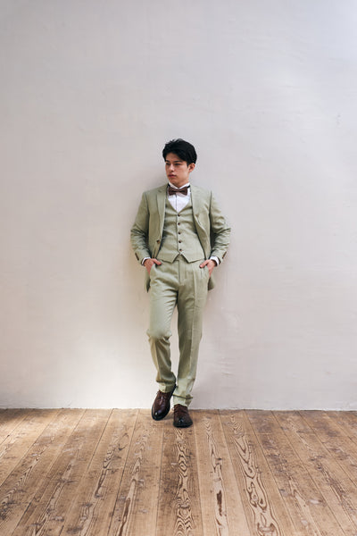 ストライプ スリーピース メンズスーツ タキシード(M08)