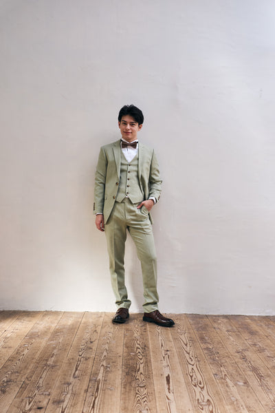 ストライプ スリーピース メンズスーツ タキシード(M08)