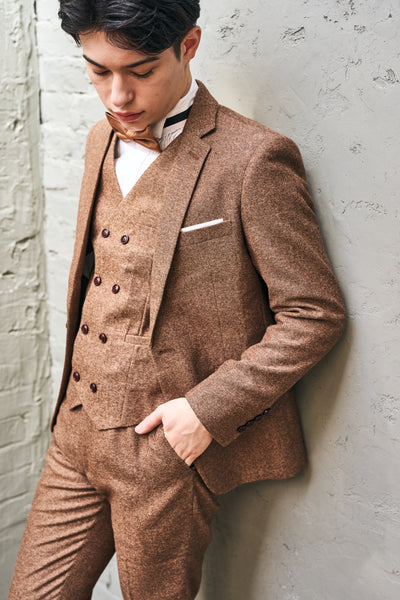 ツイード スリーピース メンズスーツ タキシード(M05)