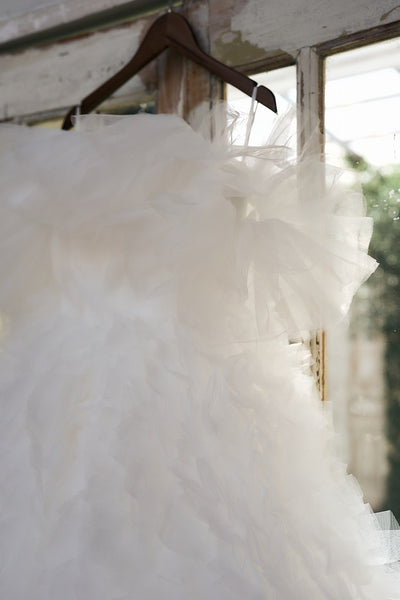 オフショルダー ボリュームフリルドレス(W342)