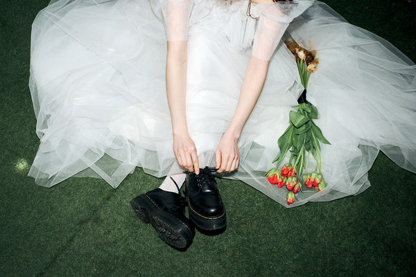 フリル オフショルダー チュールドレス ホワイト(W337WH)