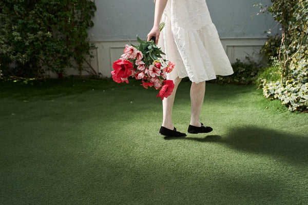 ジャガード パフスリーブ ミニドレス(W339)