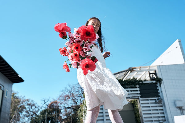 ジャガード パフスリーブ ミニドレス(W339)