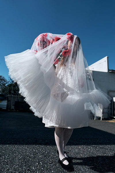 ジャガード パフスリーブ ミニドレス(W339)