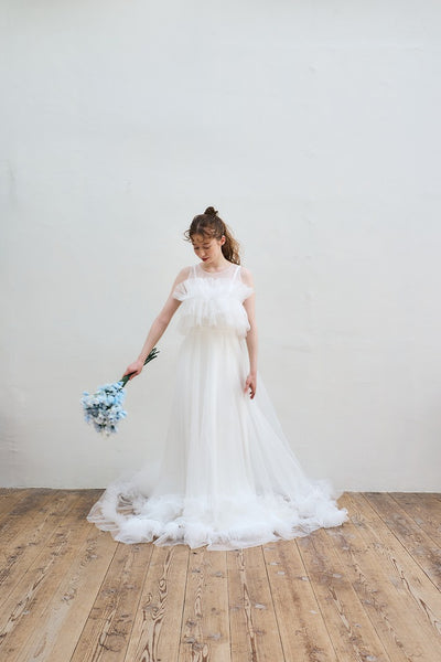 2way フリル ノースリーブ レイヤードドレス(W346)