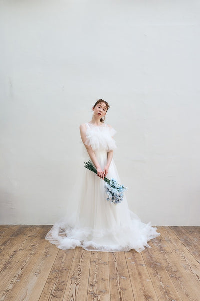 2way フリル ノースリーブ レイヤードドレス(W346)