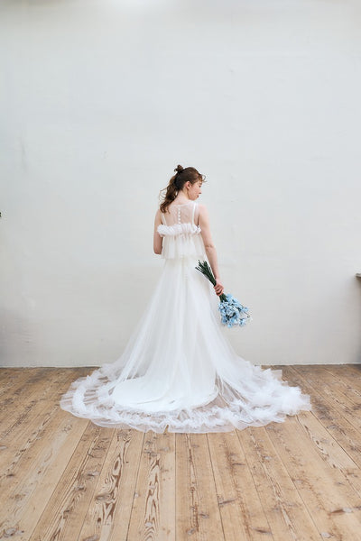 2way フリル ノースリーブ レイヤードドレス(W346)