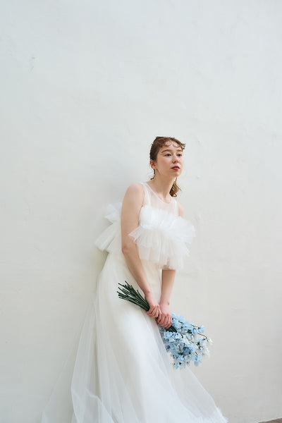 2way フリル ノースリーブ レイヤードドレス(W346)