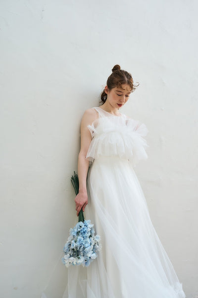 2way フリル ノースリーブ レイヤードドレス(W346)