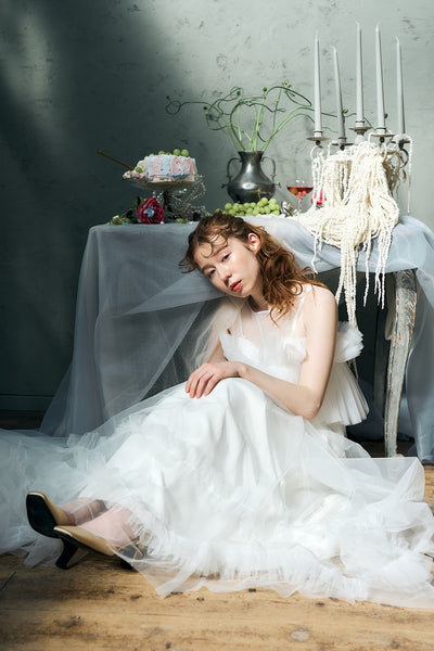 2way フリル ノースリーブ レイヤードドレス(W346)