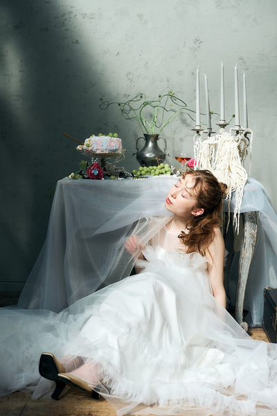 2way フリル ノースリーブ レイヤードドレス(W346)