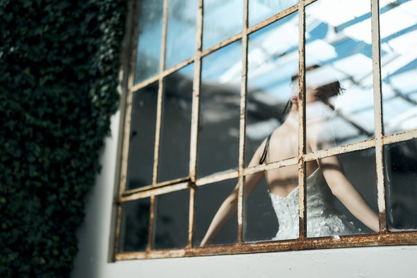 2way フラワーレース チュール Aラインドレス(W335)