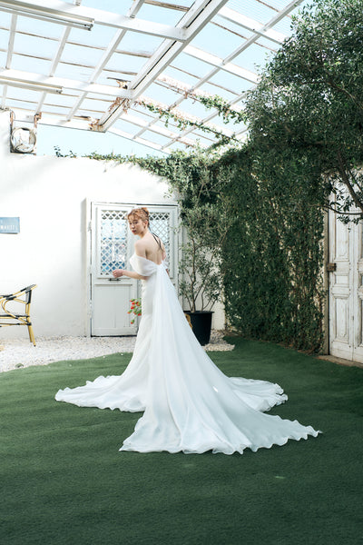 2way バックトレーン オフショルダー ソフトマーメイドドレス(W344)