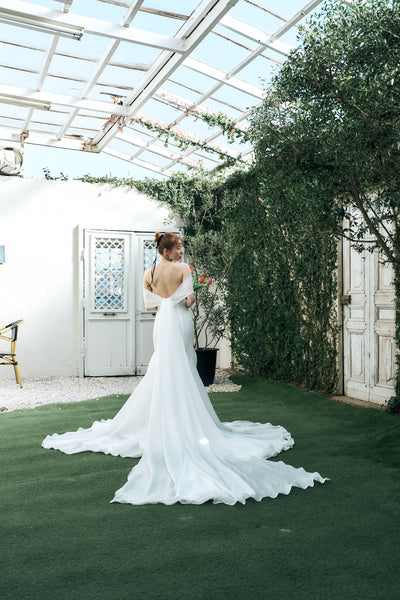 2way バックトレーン オフショルダー ソフトマーメイドドレス(W344)