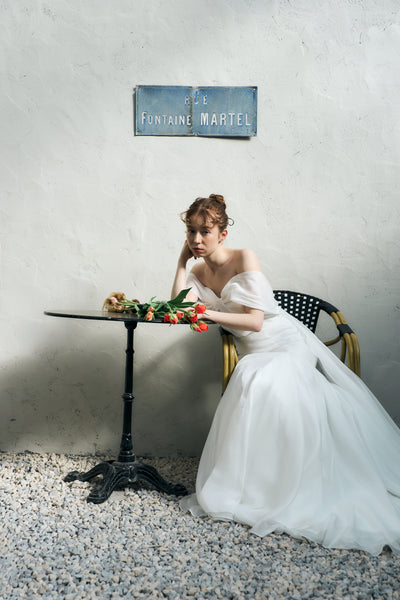 2way バックトレーン オフショルダー ソフトマーメイドドレス(W344)