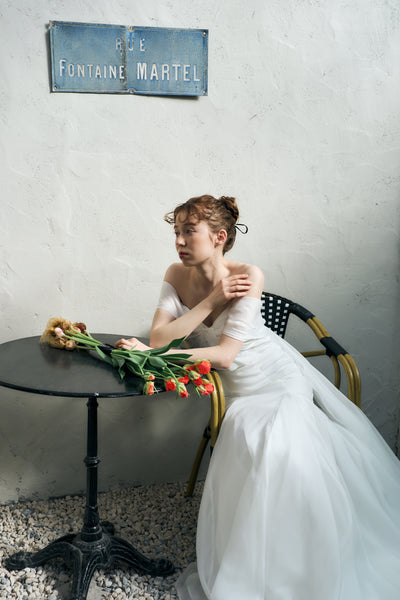 2way バックトレーン オフショルダー ソフトマーメイドドレス(W344)