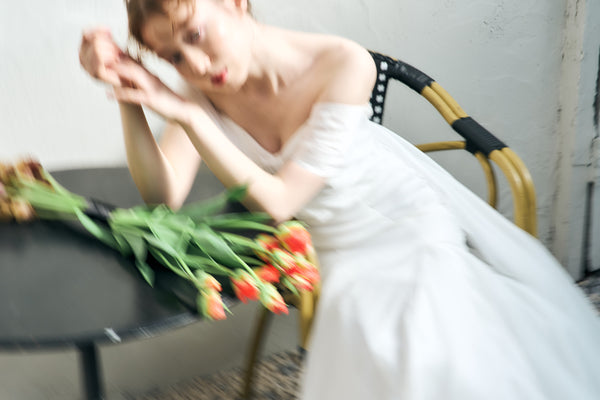 2way バックトレーン オフショルダー ソフトマーメイドドレス(W344)