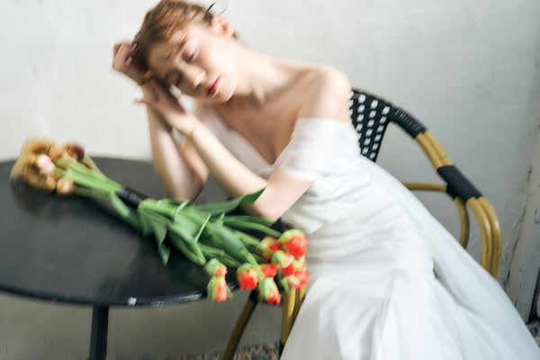 2way バックトレーン オフショルダー ソフトマーメイドドレス(W344)