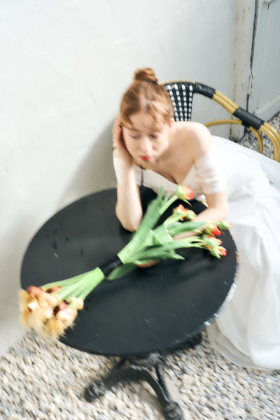 2way バックトレーン オフショルダー ソフトマーメイドドレス(W344)