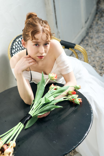 2way バックトレーン オフショルダー ソフトマーメイドドレス(W344)