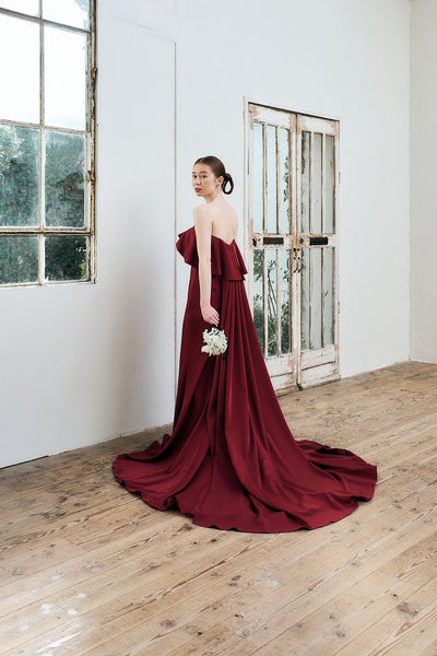 2way バックトレーン ソフトマーメイドドレス ボルドー(W338)