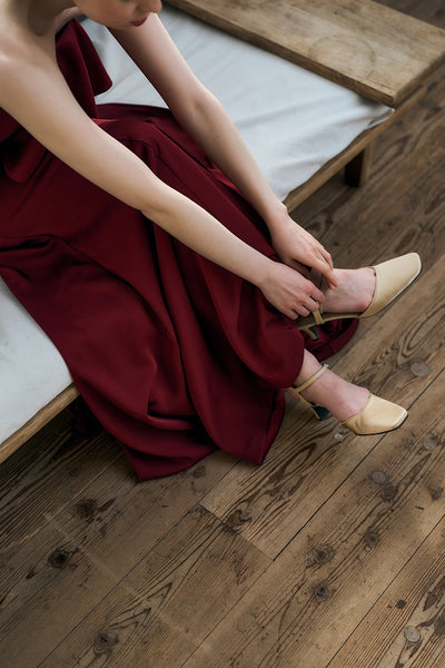 2way バックトレーン ソフトマーメイドドレス ボルドー(W338)