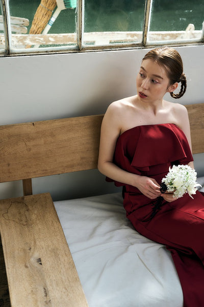 2way バックトレーン ソフトマーメイドドレス ボルドー(W338)