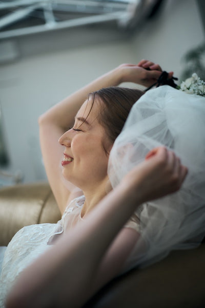 フレンチスリーブ 刺繍 マーメイドドレス(W336)