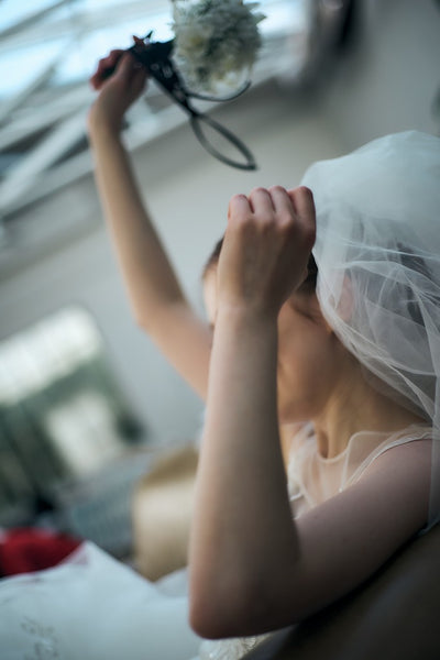 フレンチスリーブ 刺繍 マーメイドドレス(W336)