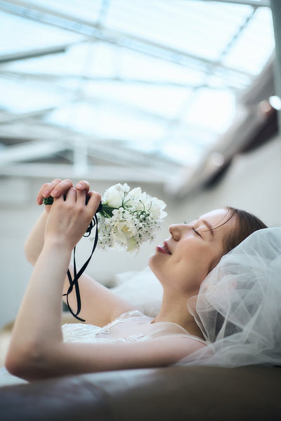 フレンチスリーブ 刺繍 マーメイドドレス(W336)