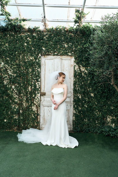 2way バックリボン フレアトップ ソフトマーメイドドレス(W343)