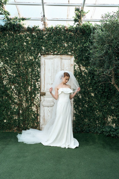 2way バックリボン フレアトップ ソフトマーメイドドレス(W343)