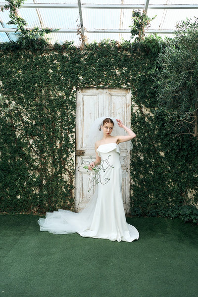 2way バックリボン フレアトップ ソフトマーメイドドレス(W343)