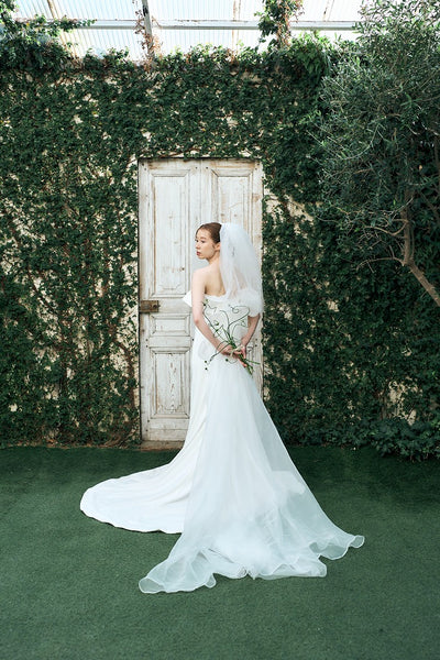 2way バックリボン フレアトップ ソフトマーメイドドレス(W343)