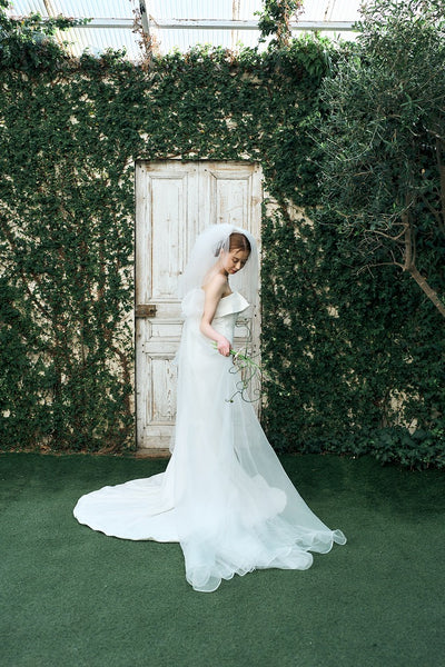 2way バックリボン フレアトップ ソフトマーメイドドレス(W343)