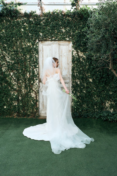 2way バックリボン フレアトップ ソフトマーメイドドレス(W343)